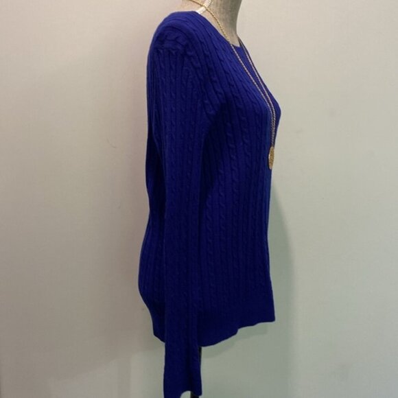 Talbots Blue Cable Crewneck Sweater - Picture 6 of 14